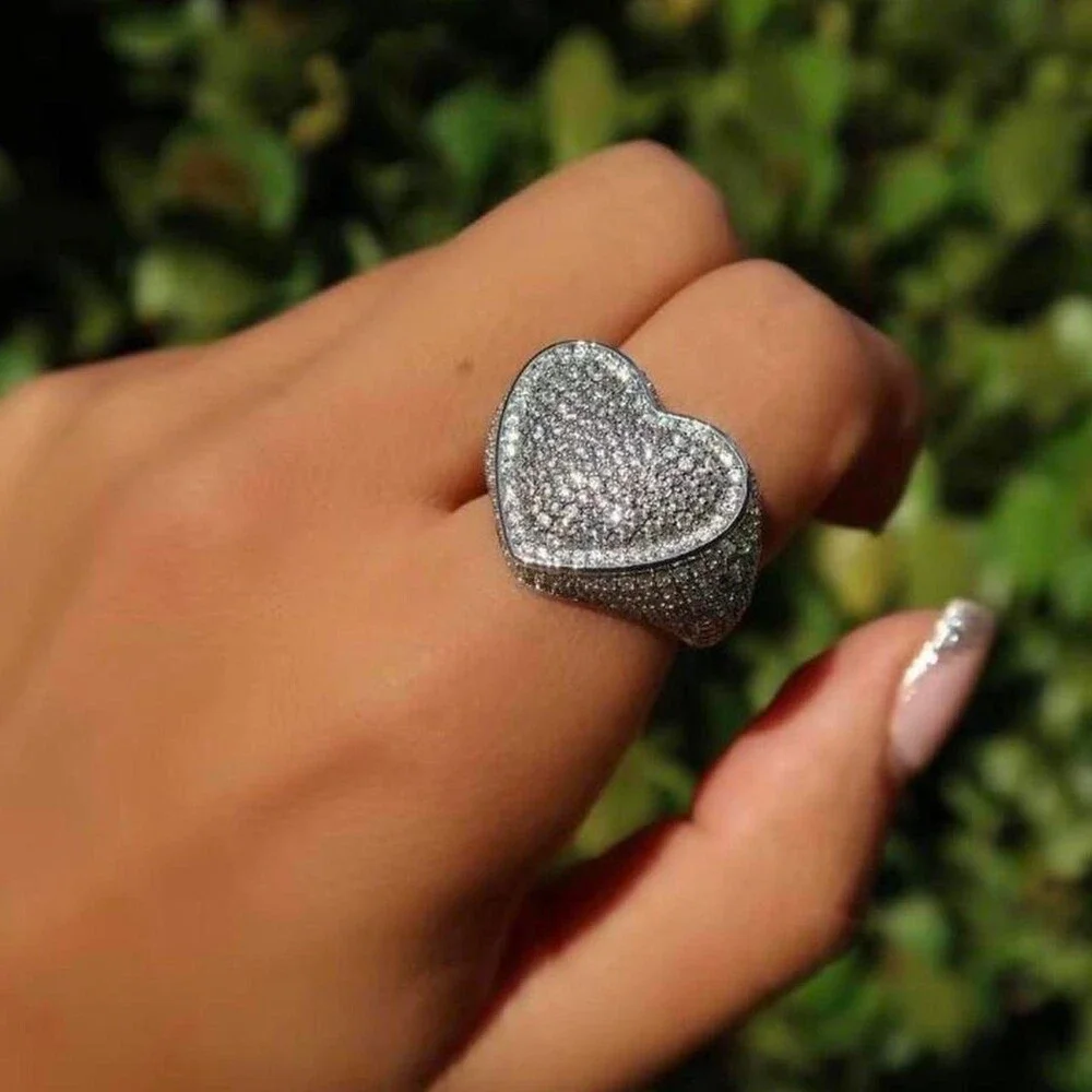 Silver Heart Ring Size 8 Dce 0